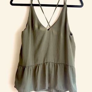 H&M Olive Green Peplum Top